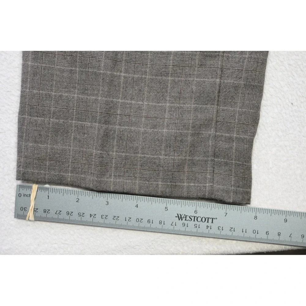 Banana Republic Dress Pants Mens 32x34 Grey Plaid Tailored Slim Fit Wool EUC